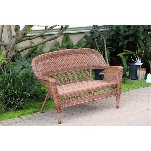 Jeco Jeco W00205-L Honey Wicker Patio Love Seat W00205-L - main